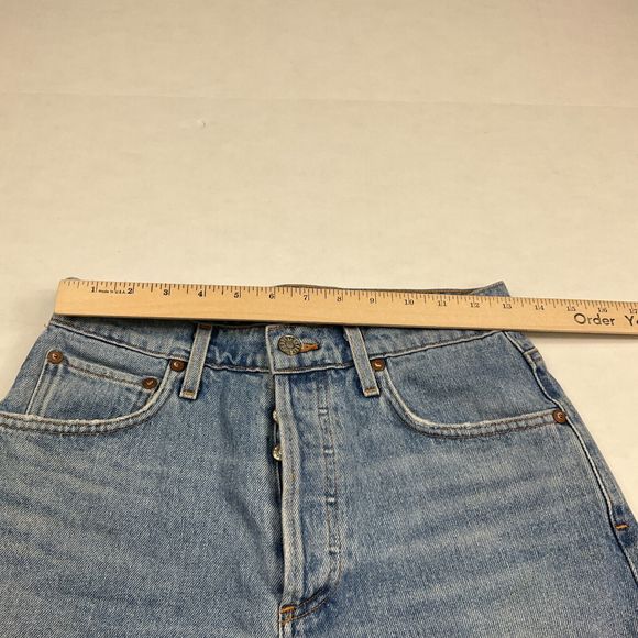 Agolde Blue Denim Mini Skirt - Picture 5 of 9